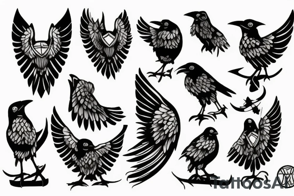 Raven viking tattoo idea
