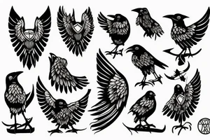 Raven viking tattoo idea