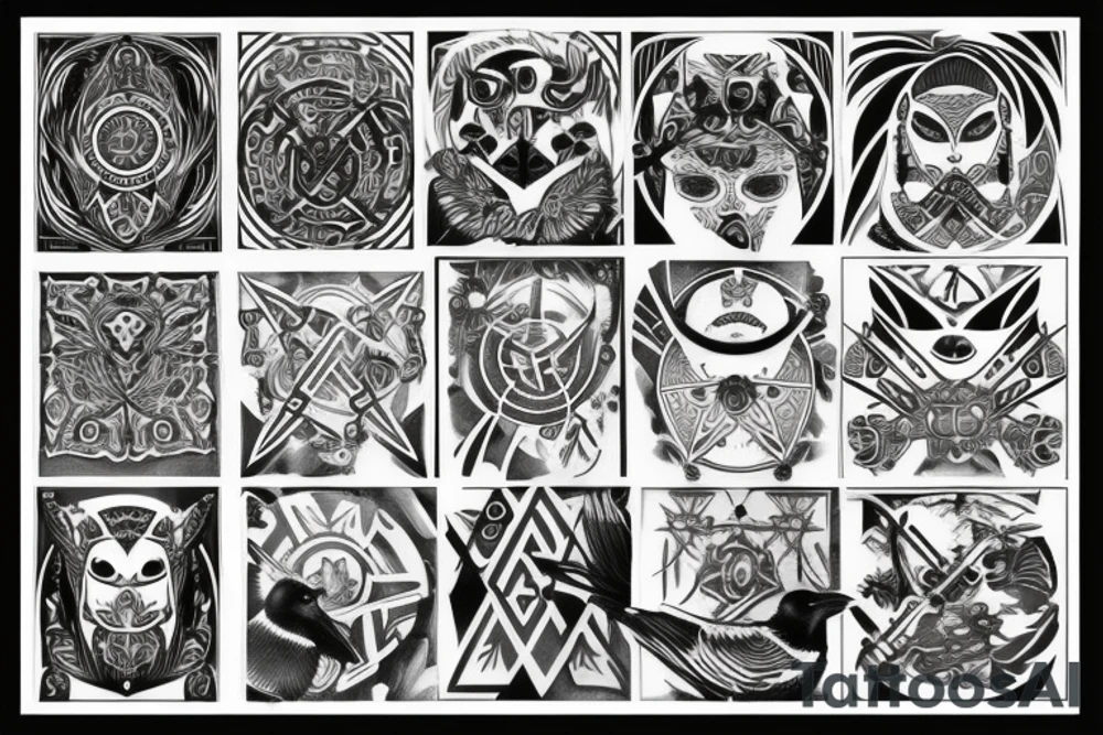 Raven viking tattoo idea