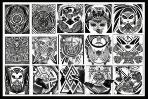 Raven viking tattoo idea