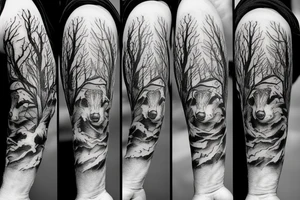 Forest in mount eith goat tattoo idea