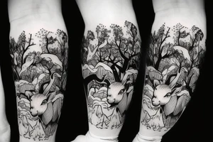 Forest in mount eith goat tattoo idea