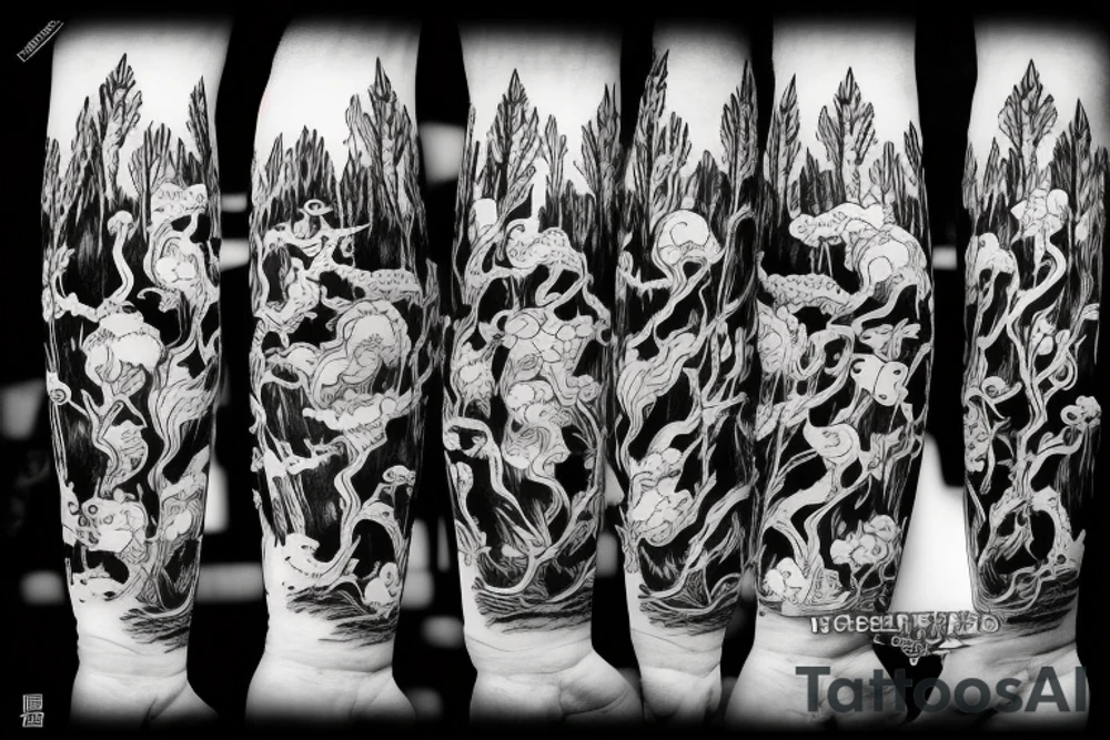 Forest in mount eith goat tattoo idea