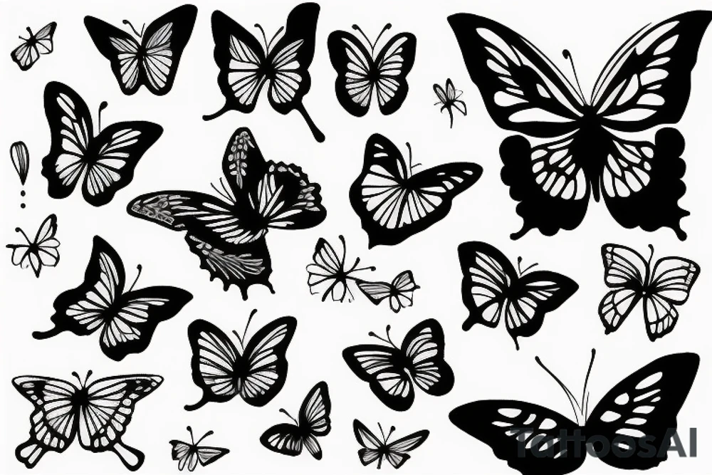 3 Butterflys tattoo idea