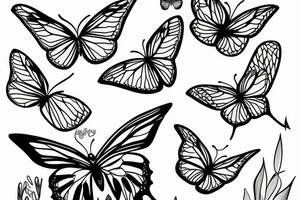 3 Butterflys tattoo idea