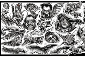 Fight angel and devil tattoo idea