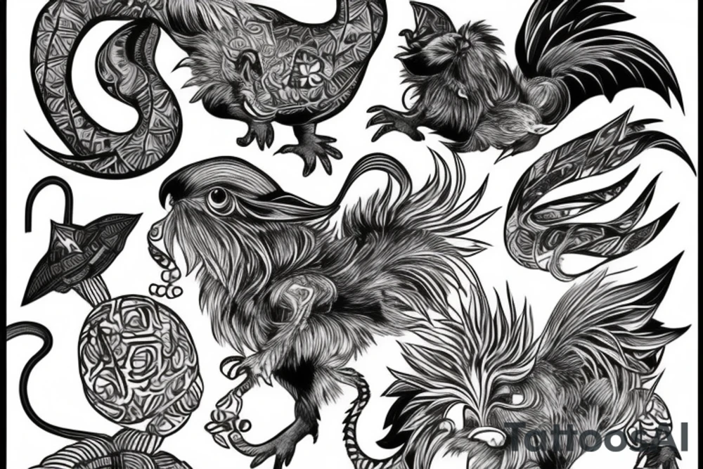Rat ox rooster monkey Anthony Janene iyla vienna tattoo idea