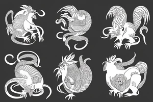Rat ox rooster monkey Anthony Janene iyla vienna tattoo idea