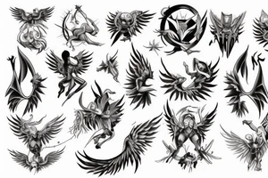 Fight angel and devil tattoo idea