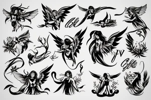 Fight angel and devil tattoo idea