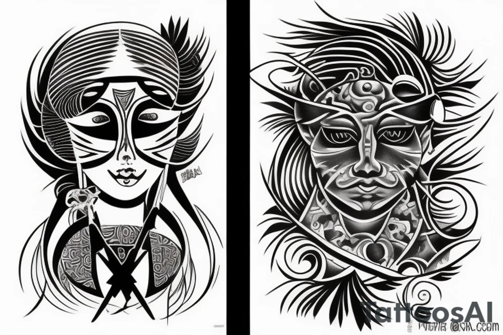 Light and dark side tattoo idea