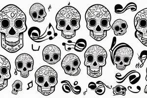 Music note and skull tattoo idea