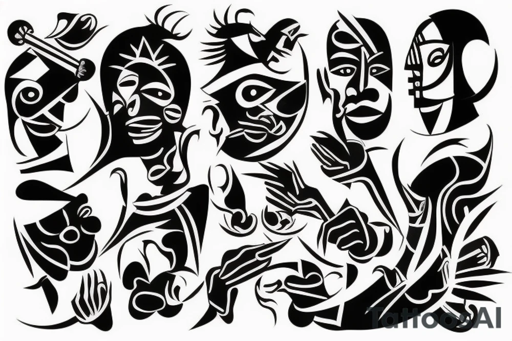Black man shadow tattoo idea