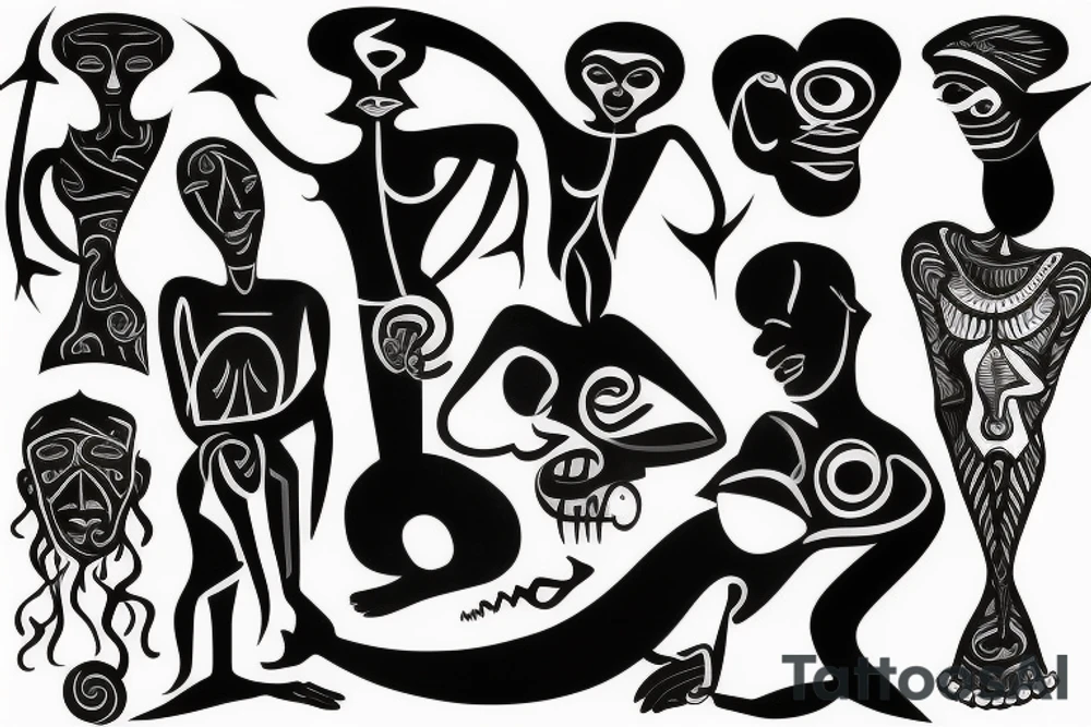 Black man shadow tattoo idea
