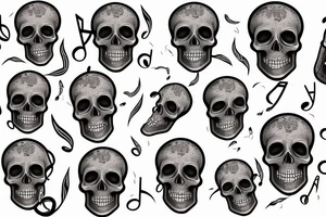Music note and skull tattoo idea