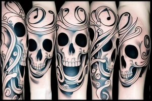 Music note and skull tattoo idea