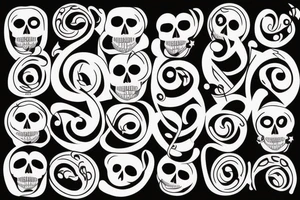 Music note and skull tattoo idea