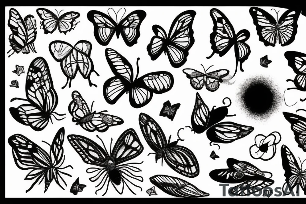 A butterfly flying into a Black hole tattoo idea