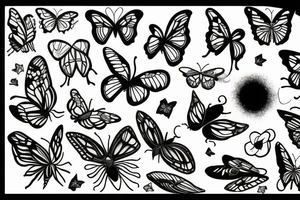 A butterfly flying into a Black hole tattoo idea