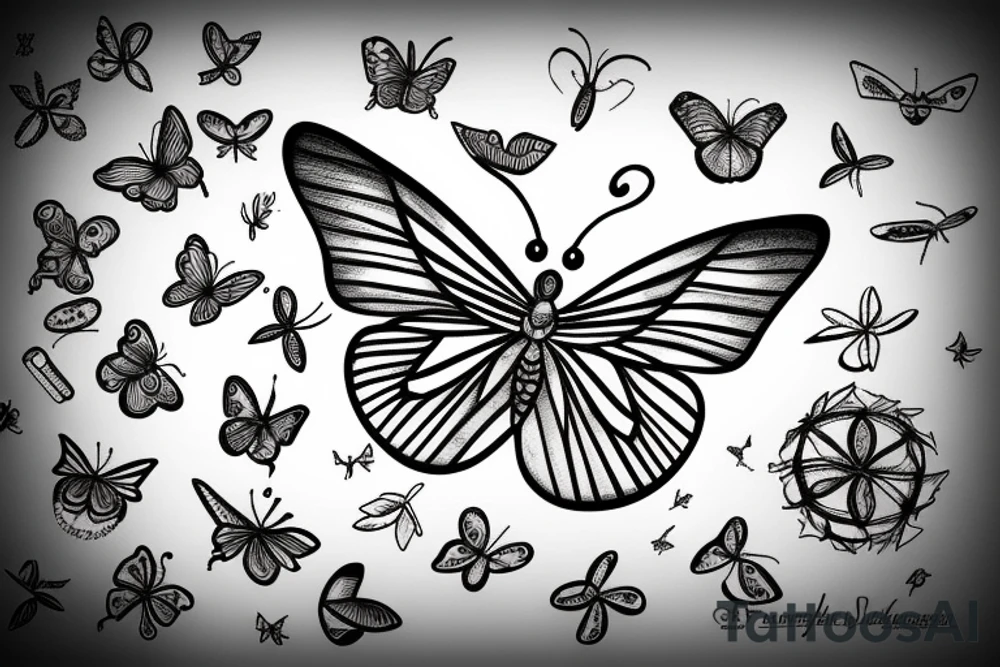 A butterfly flying into a Black hole tattoo idea