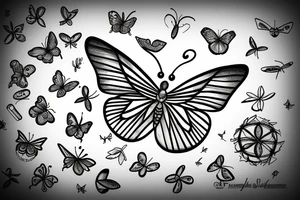 A butterfly flying into a Black hole tattoo idea