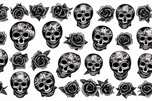 Music note with skull and roses tattoo idea