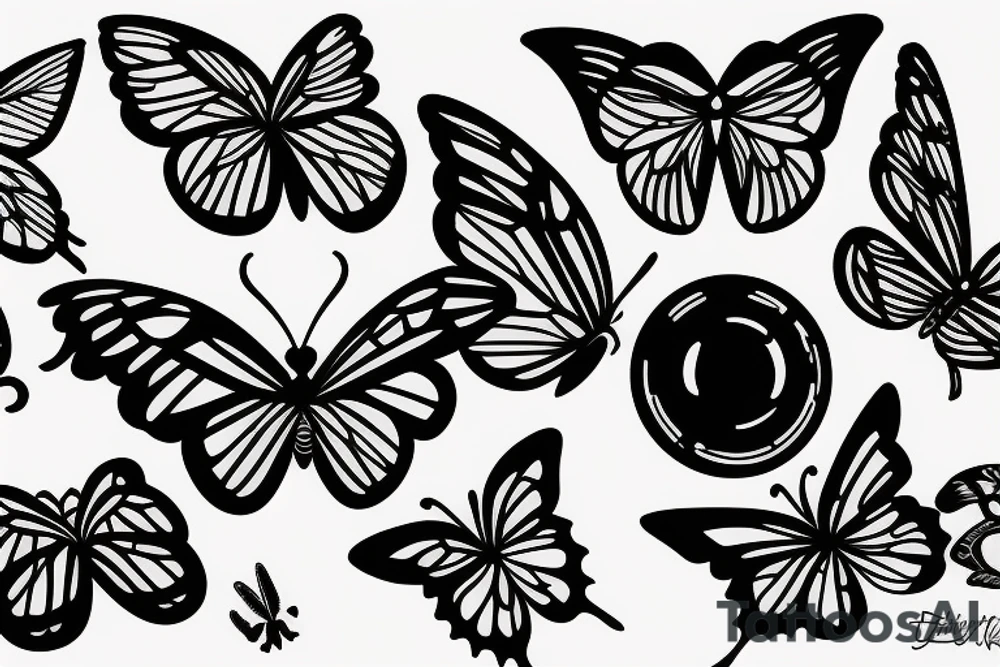 A butterfly flying into a Black hole tattoo idea