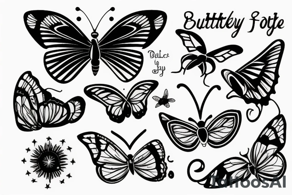 A butterfly flying into a Black hole tattoo idea