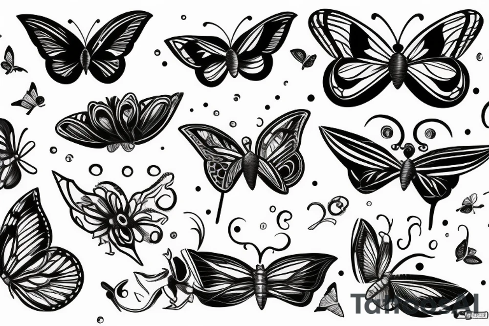 A butterfly flying into a Black hole tattoo idea