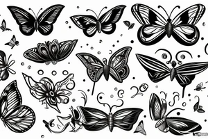 A butterfly flying into a Black hole tattoo idea