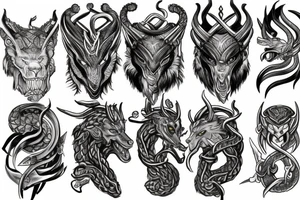 loki, hel, fenrir, jormungandr tattoo idea