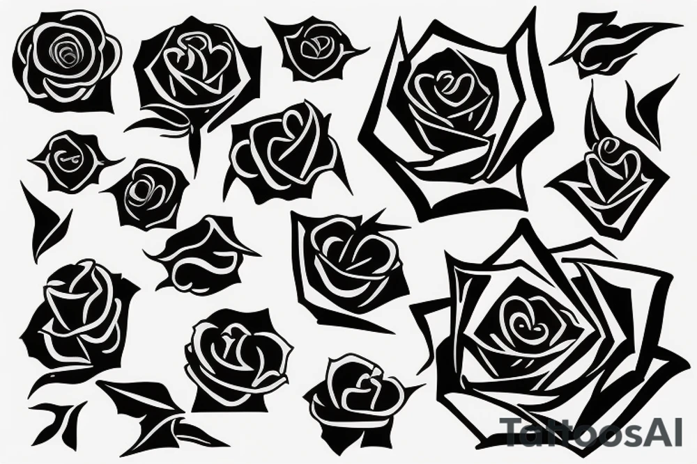 Black rose with thorns and a mental health symbol tattoo idea
