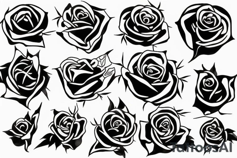 Black rose with thorns and a mental health symbol tattoo idea
