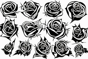 Black rose with thorns and a mental health symbol tattoo idea