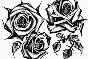 Black rose with thorns and a mental health symbol tattoo idea
