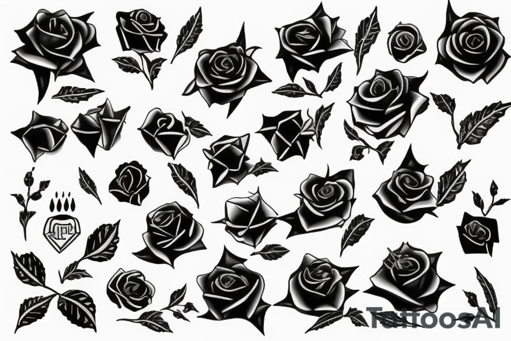 Black rose with thorns and a mental health symbol tattoo idea