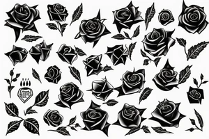 Black rose with thorns and a mental health symbol tattoo idea