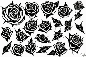 Black rose with thorns and a mental health symbol tattoo idea