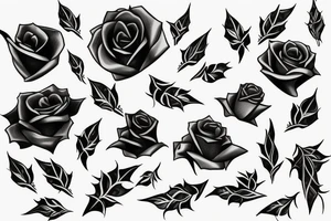 Black rose with thorns tattoo idea