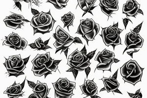 Black rose with thorns tattoo idea