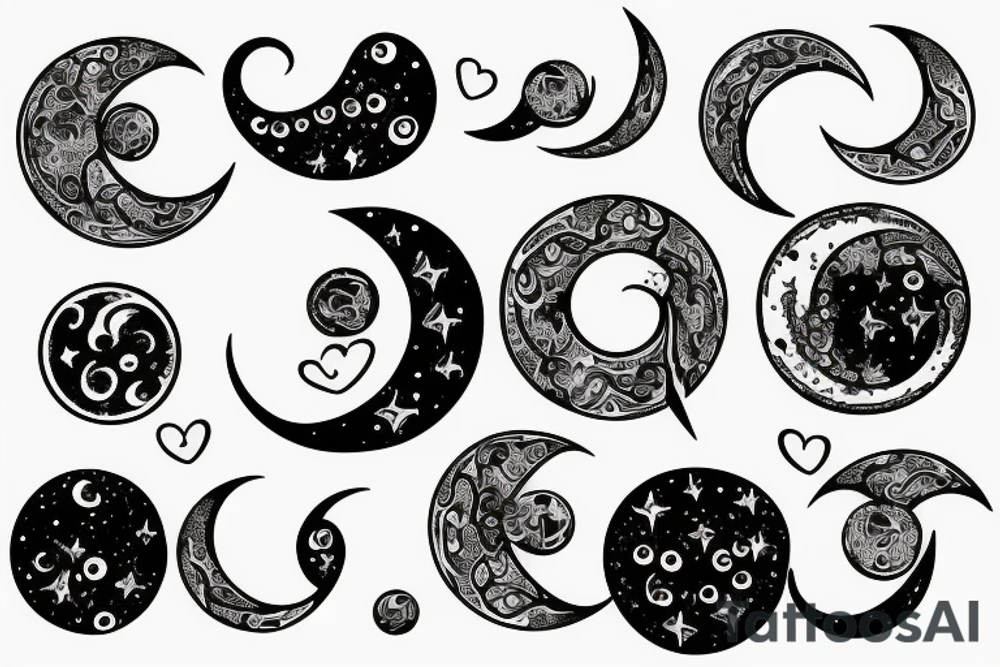 moon with infinity symbol tattoo idea