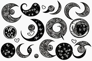 moon with infinity symbol tattoo idea