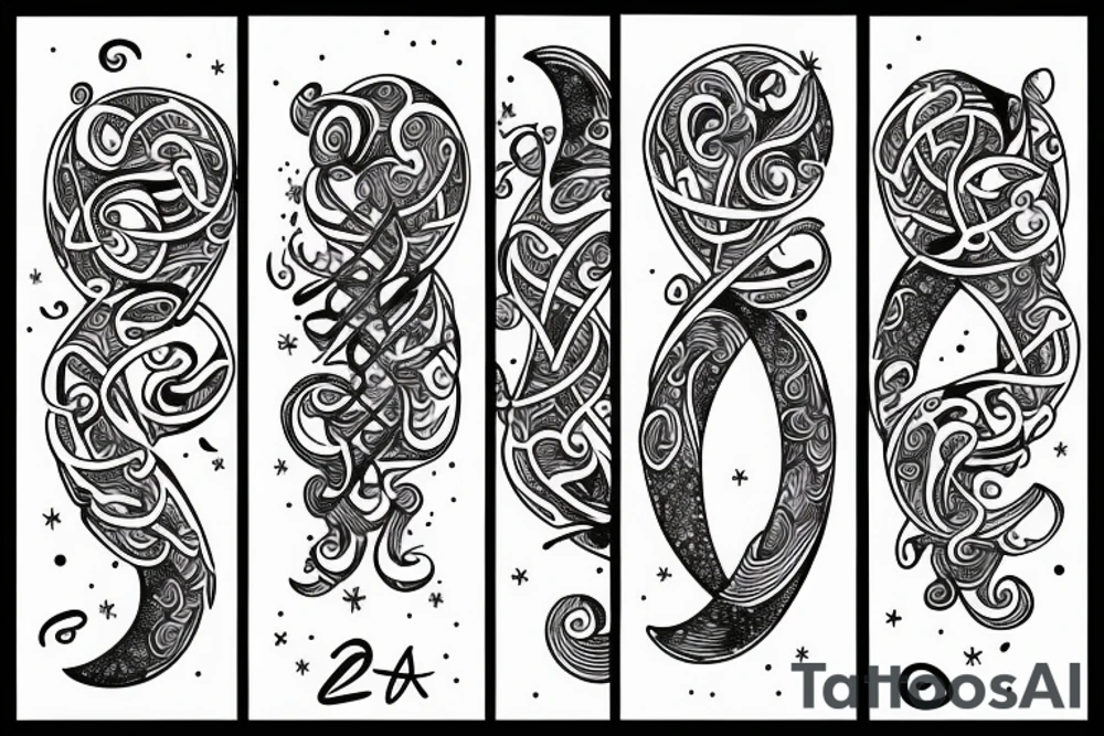 moon with infinity symbol tattoo idea