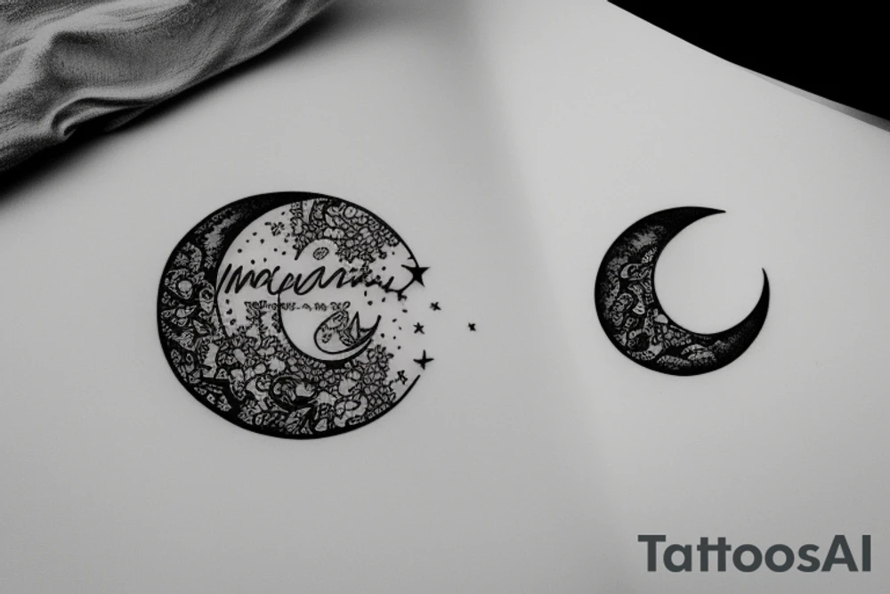 moon with infinity symbol tattoo idea
