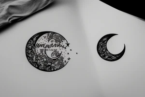 moon with infinity symbol tattoo idea