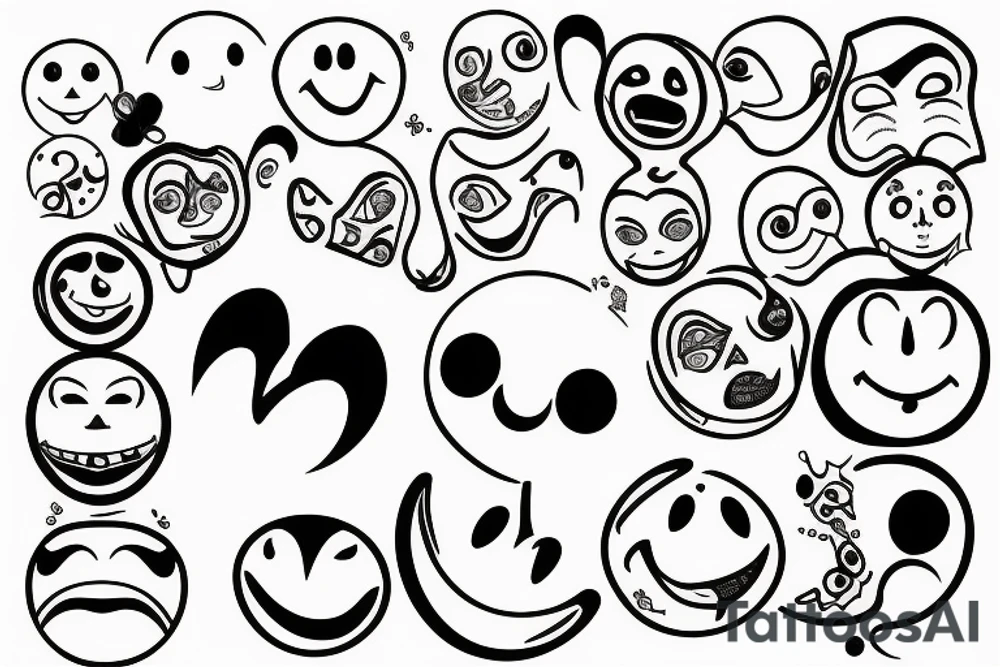 smiley with scars tattoo idea