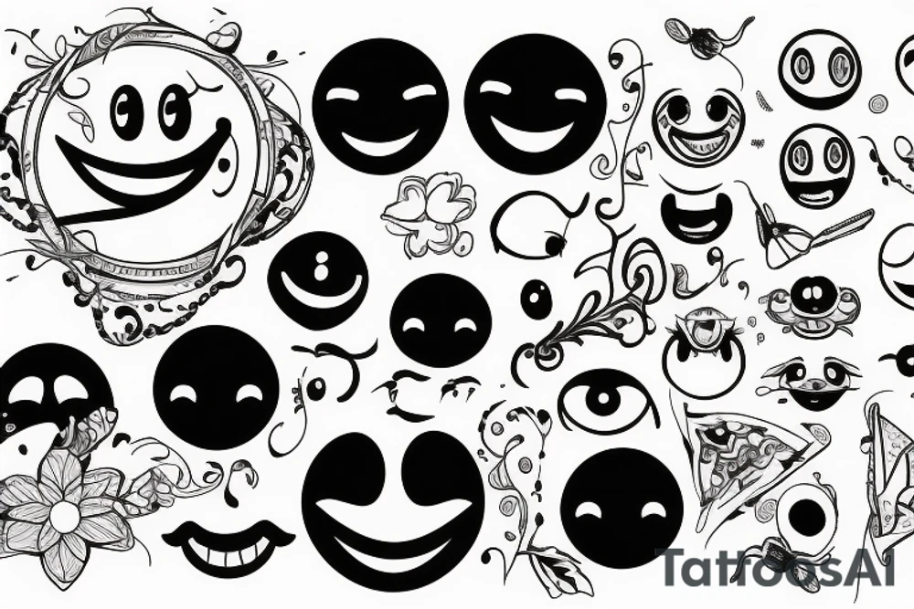 smiley with scars tattoo idea