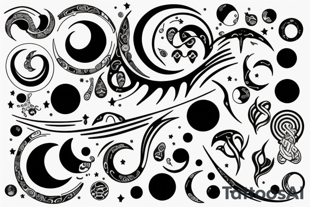 moon with infinity symbol tattoo idea