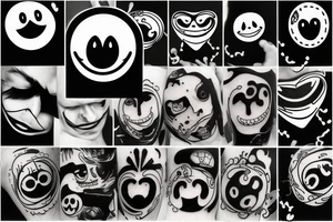 three line smiley with scars tattoo idea