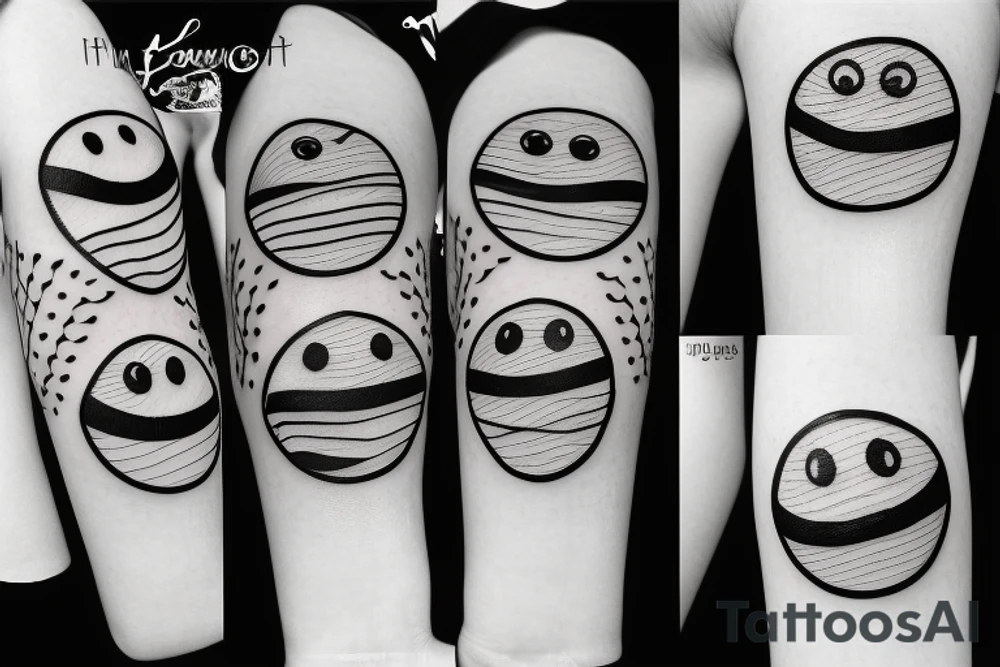 three line smiley with scars tattoo idea